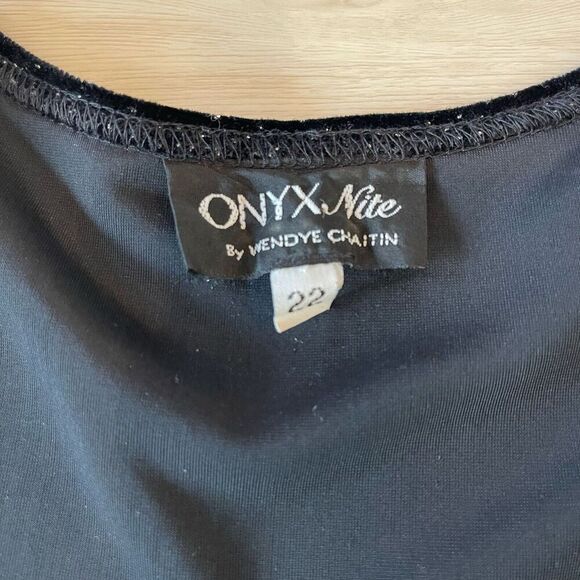 VTG ONYX Nite By Wendye Chaitin Cardigan Blazer 22 Black Sequin Formal Evening - Picture 5 of 10